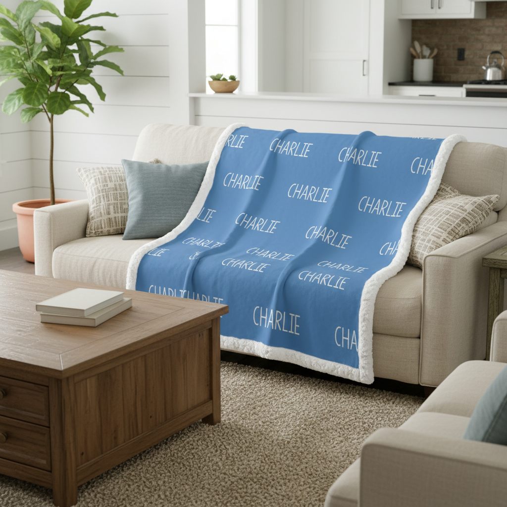 Personalized Name Blanket – Custom Minky Throw for Boys and Girls
