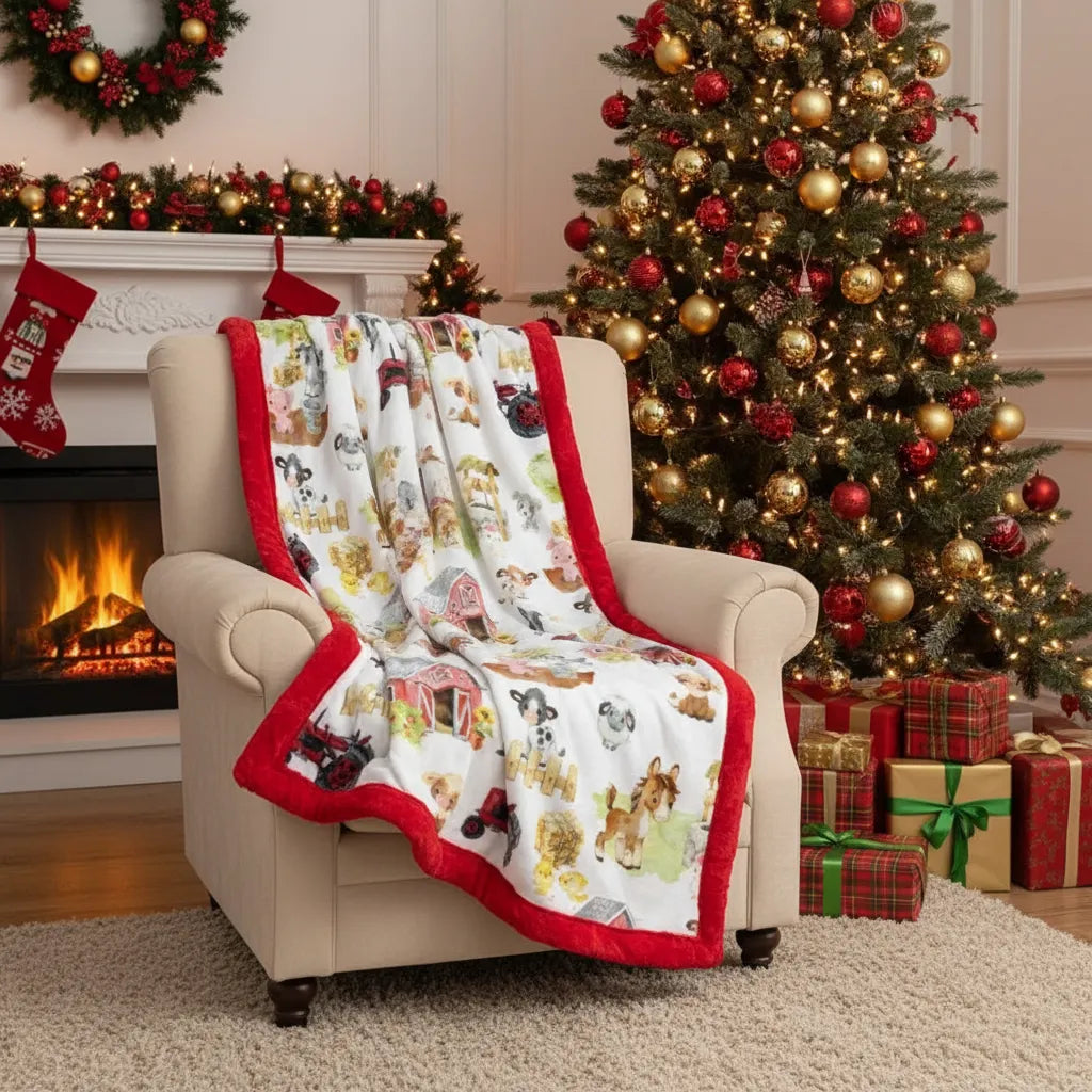 Barnyard Farm Baby Blanket