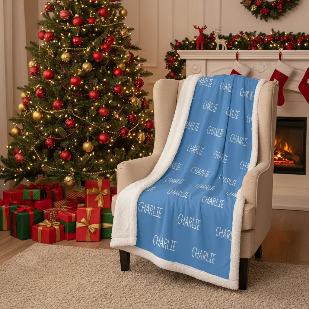 Personalized Name Blanket – Custom Minky Throw for Boys and Girls