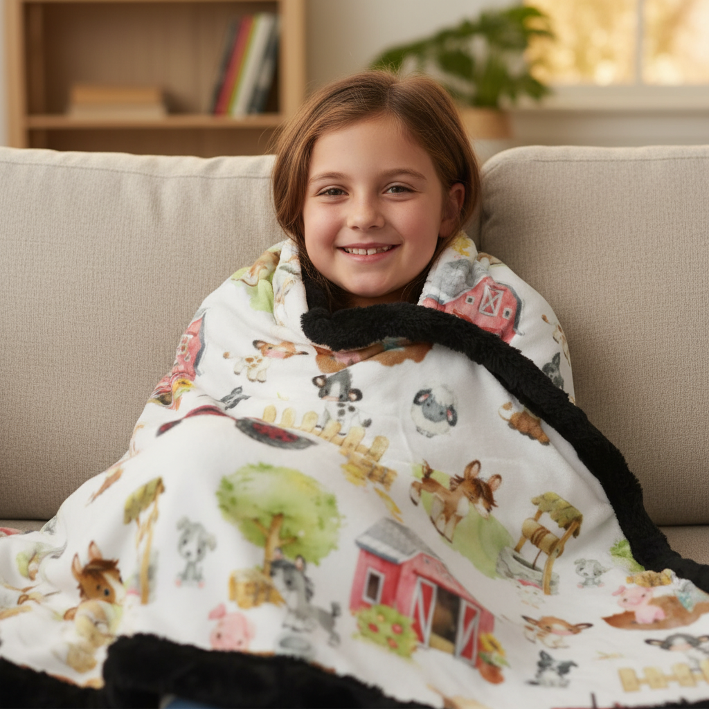 Barnyard Farm Baby Blanket
