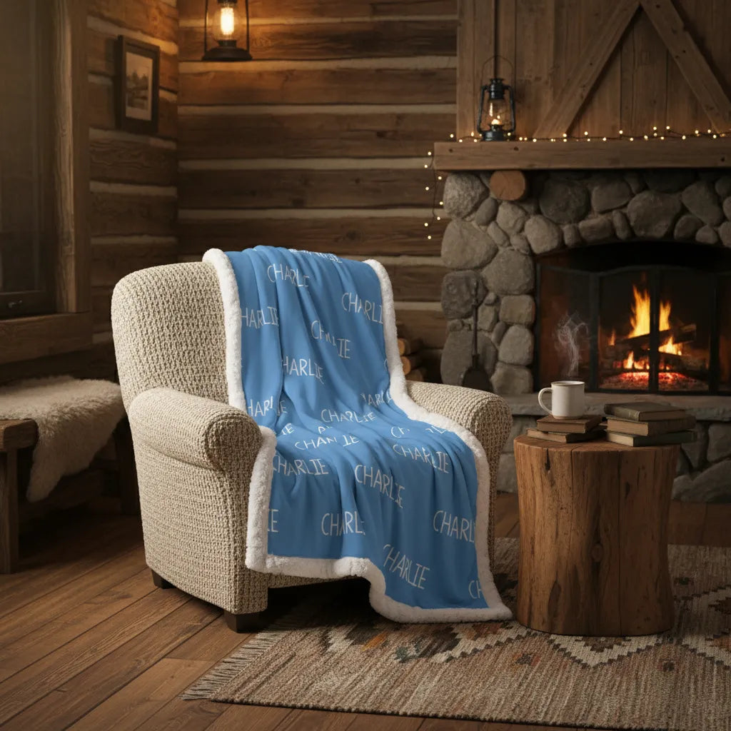 Personalized Name Blanket – Custom Minky Throw for Boys and Girls