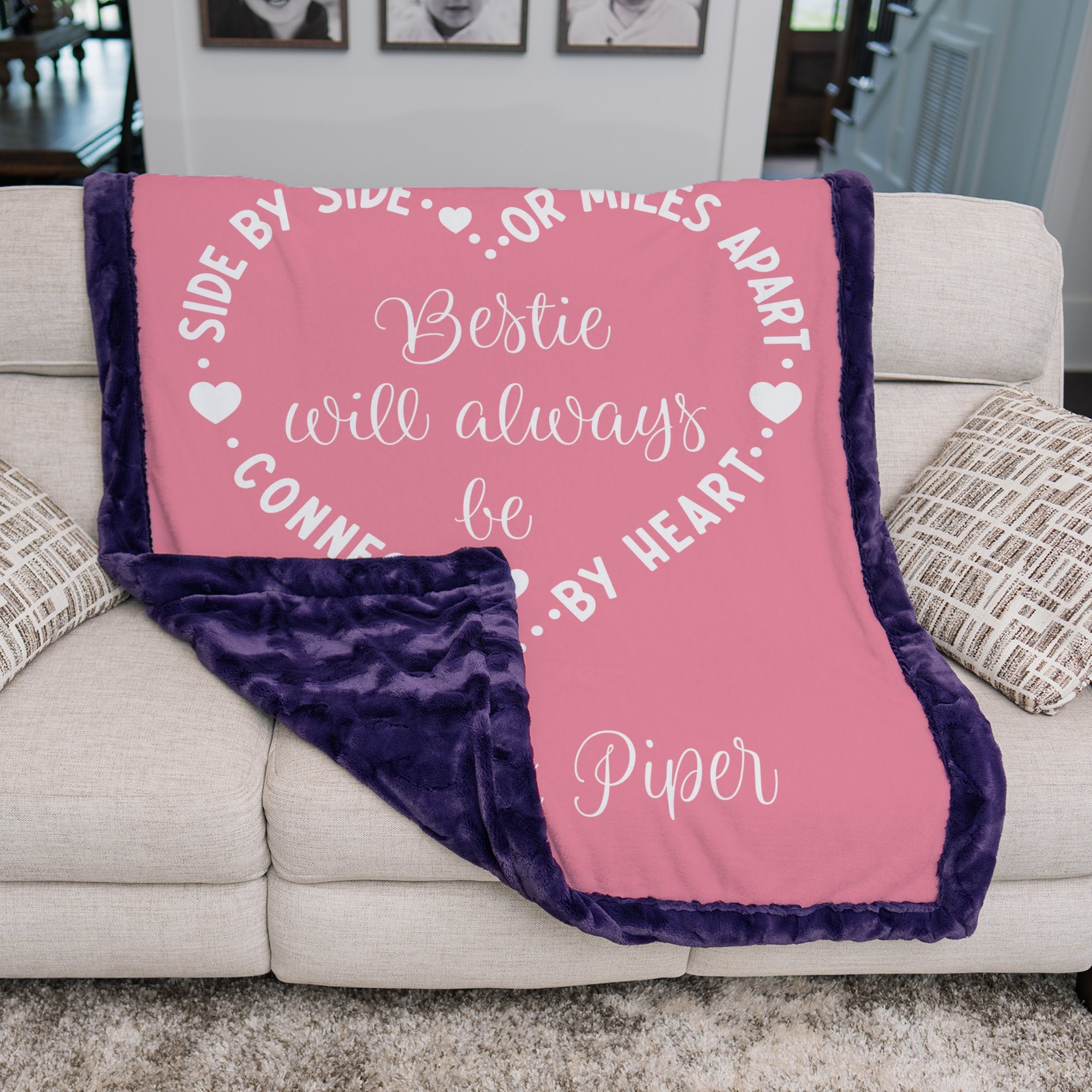 Personalized Best Friends Minky Blanket – Long Distance Friendship Gift