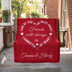 Personalized Friends Long Distance Minky Blanket – Connected by Heart