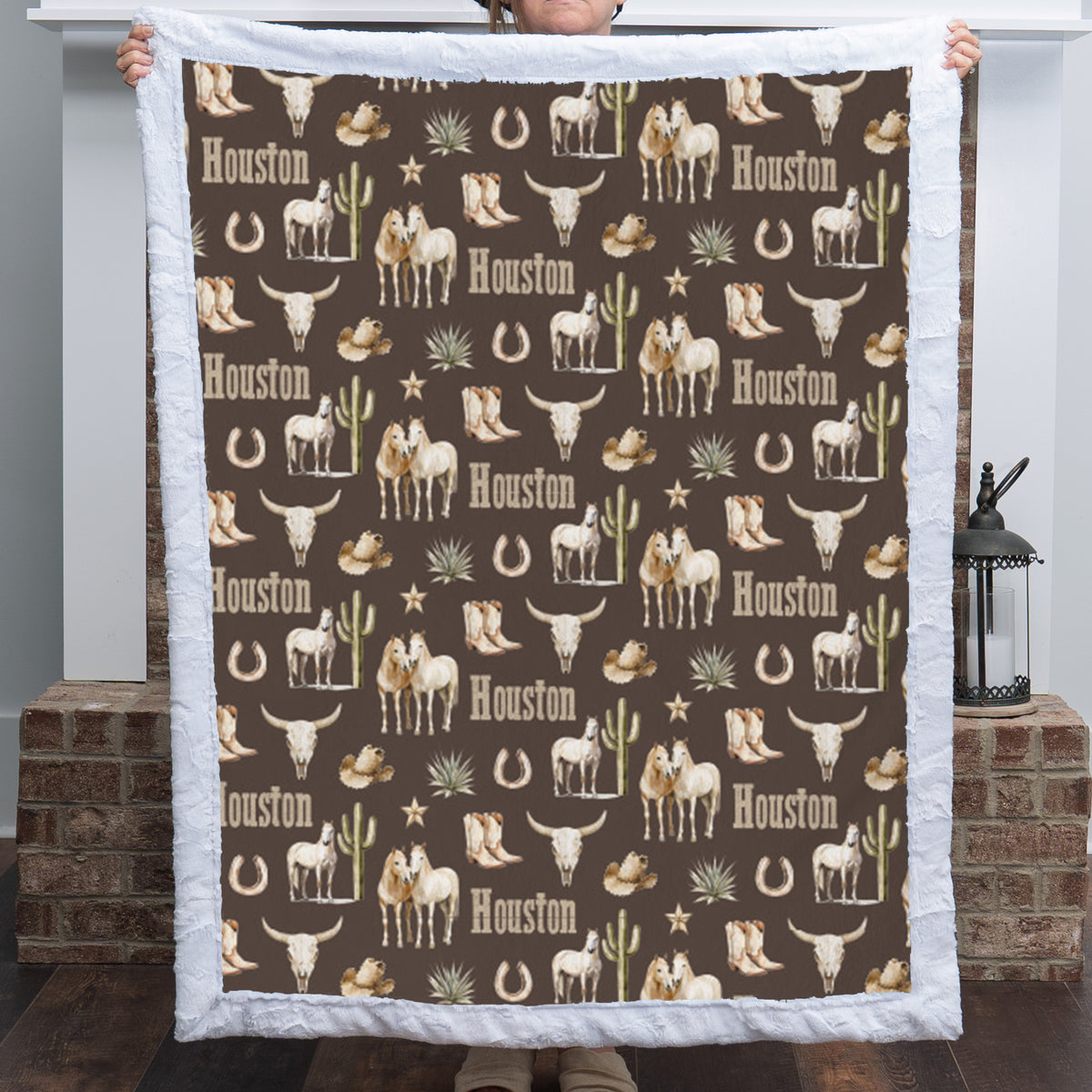 Western Horse Baby Blanket – Personalized with Baby's Name