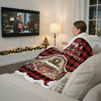 Personalized Red Buffalo Plaid Christmas Movie Blanket