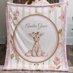 Personalized Giraffe Baby Blanket – Baby Shower Gift