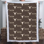 Western Cow Skull Baby Blanket – Personalized with Baby's Name