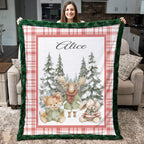 Woodland Christmas Baby Blanket – Personalized with Baby's Name